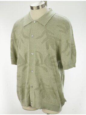 NN07 Sage Green THOR Short Sleeve Organic Cotton Knit Button Cardigan XXL NWT